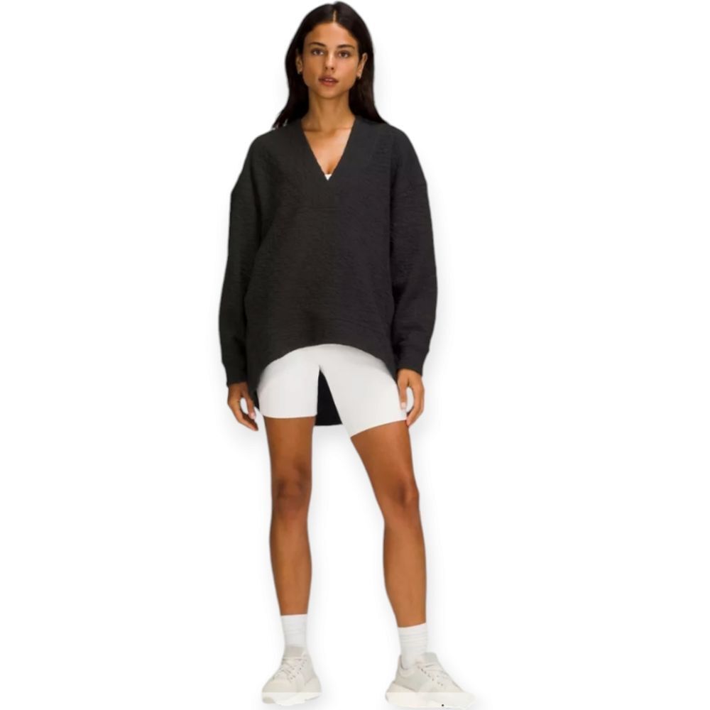 Lululemon Rippled Vneck Pullover Black Size 10 - Picture 11 of 11